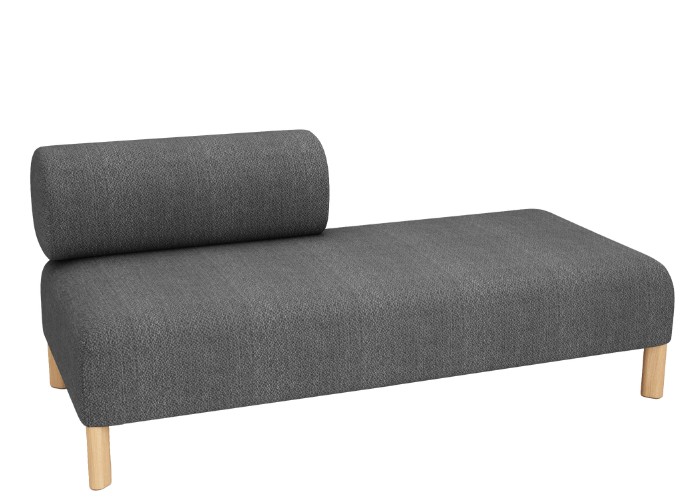 Pebble Two Seat Lounge - Single backrest - Mid Grey
